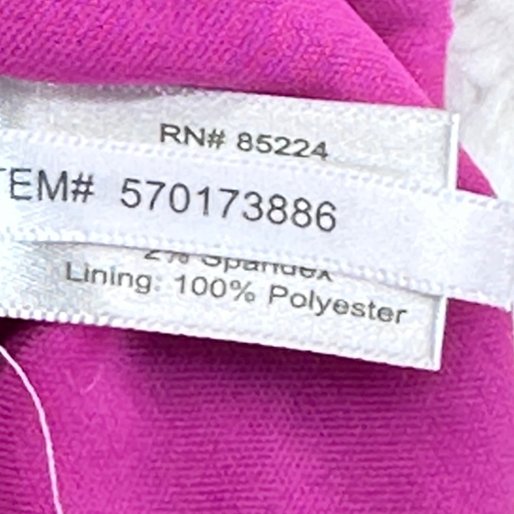Boston Proper Womens Magenta Floral Lace Wrap Cami Top Ruched Scalloped Size M - Picture 6 of 11